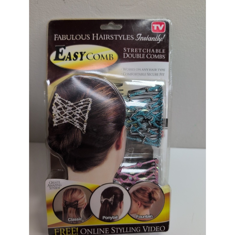 EZ Combs Fabulous Hairstyle Instantly Stretchable Double Combs As Seen On TV NEW